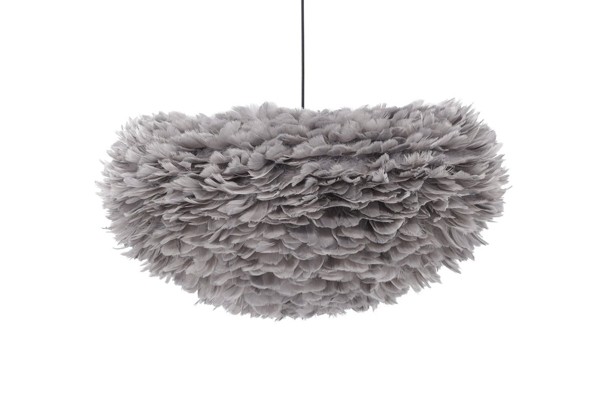 Pendant lamp "Pilanesberg-Grey" – Lampshade made of artificial feathers
