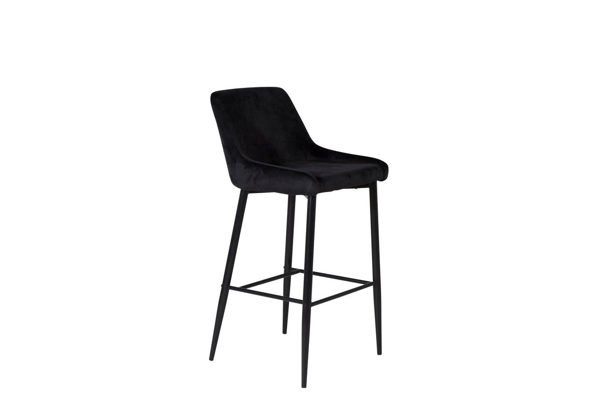 Ensemble de 2 tabourets de bar Leonardo en velours Noir ou Beige