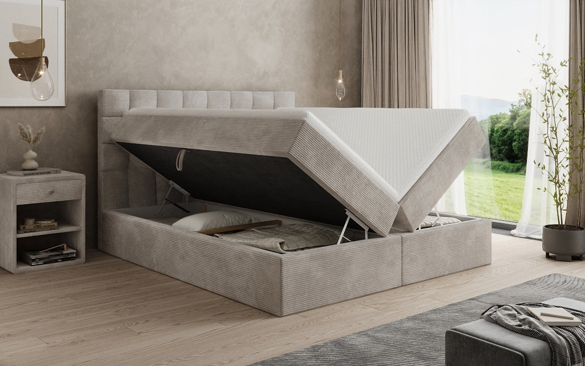 Boxspringbett Como an Cord mat Stauraum