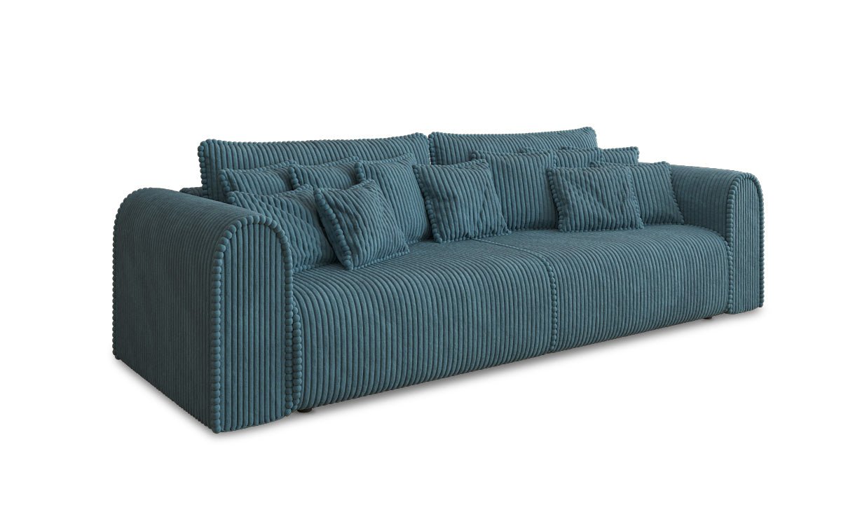 Canapé design Big Buddy 3 places avec fonction lit et rangement en velours côtelé large