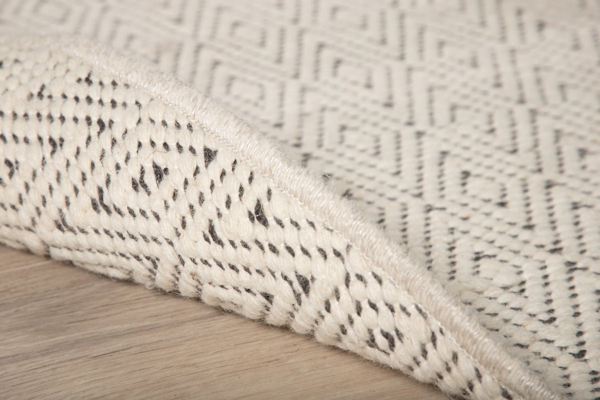 Teppich Naveen – rund in Beige aus Polyester & Baumwolle