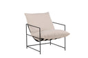 Fauteuil lounge design Sedalia – fauteuil moderne avec accoudoirs en Beige