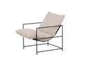 Fauteuil lounge design Sedalia – fauteuil moderne avec accoudoirs en Beige