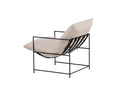 Fauteuil lounge design Sedalia – fauteuil moderne avec accoudoirs en Beige