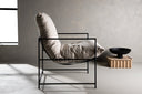 Fauteuil lounge design Sedalia – fauteuil moderne avec accoudoirs en Beige