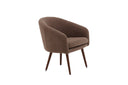 Fauteuil Theo - avec revêtement teddy marron et pieds en acier