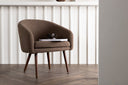 Fauteuil Theo - avec revêtement teddy marron et pieds en acier