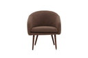 Fauteuil Theo - avec revêtement teddy marron et pieds en acier