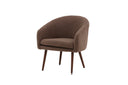 Fauteuil Theo - avec revêtement teddy marron et pieds en acier