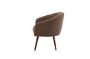 Fauteuil Theo - avec revêtement teddy marron et pieds en acier