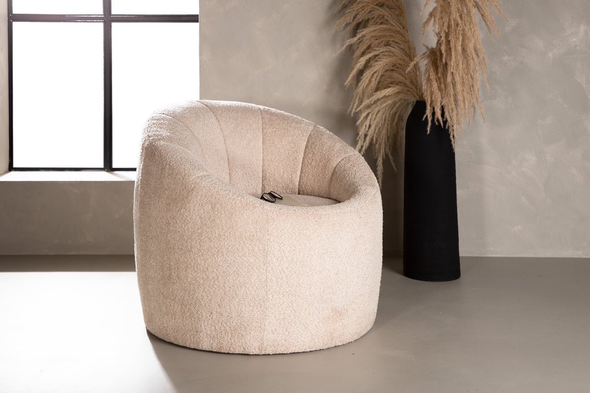 Armchair Effi - with beige polyester cover