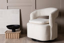 Fauteuil lounge design Velina – fauteuil bouclé moderne en quatre couleurs