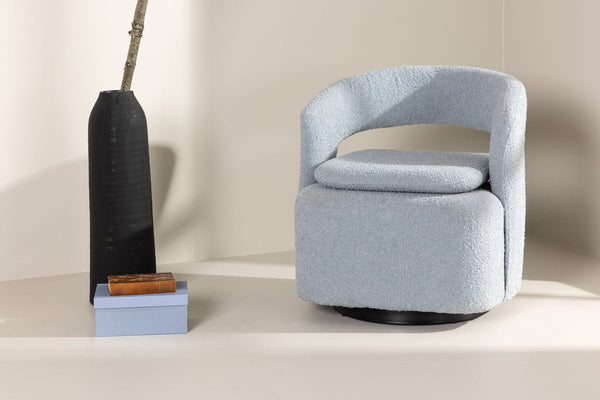 Fauteuil lounge design Velina – fauteuil bouclé moderne en quatre couleurs