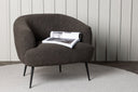 Fauteuil lounge design Maleno – Fauteuil relax en bouclé Anthracite