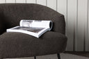 Fauteuil lounge design Maleno – Fauteuil relax en bouclé Anthracite