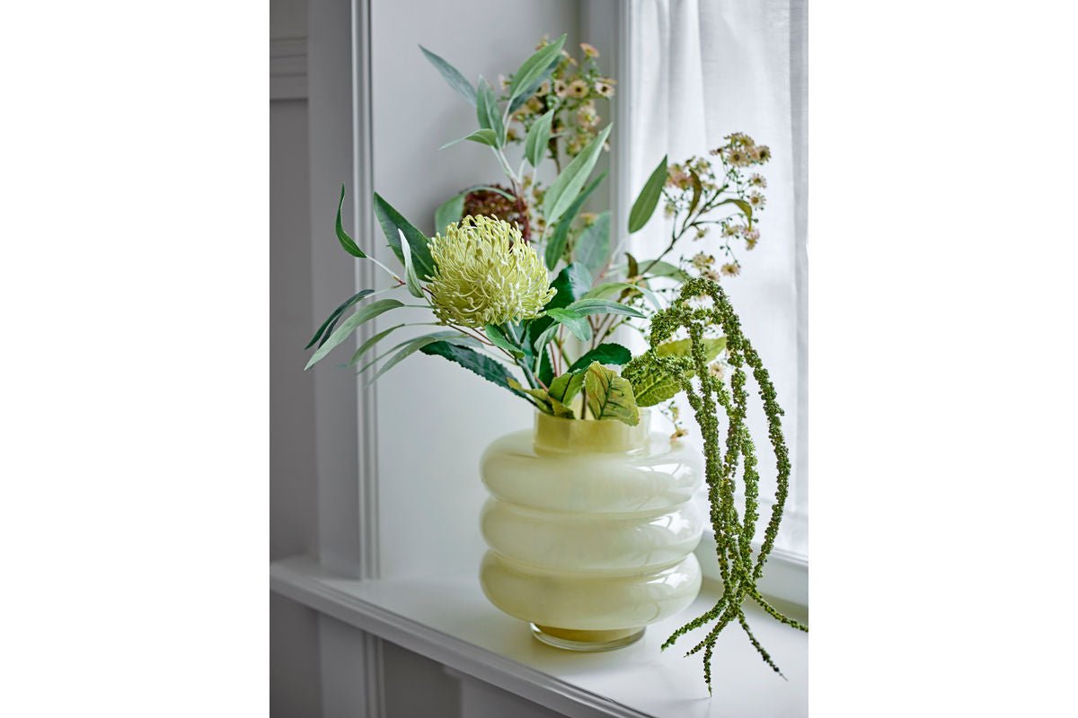Vase Elara – Verre soufflé bouche en jaune chaud