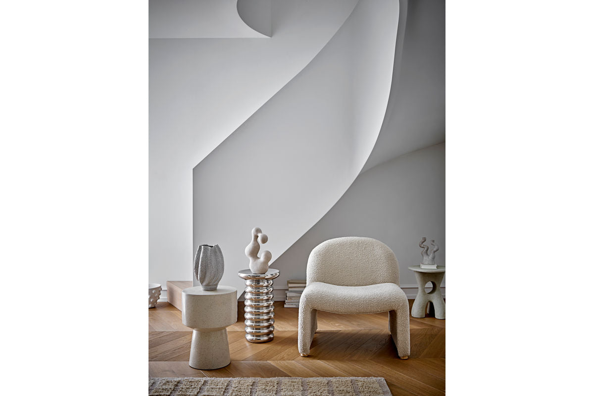 Table d'appoint Porto – grès aspect argenté