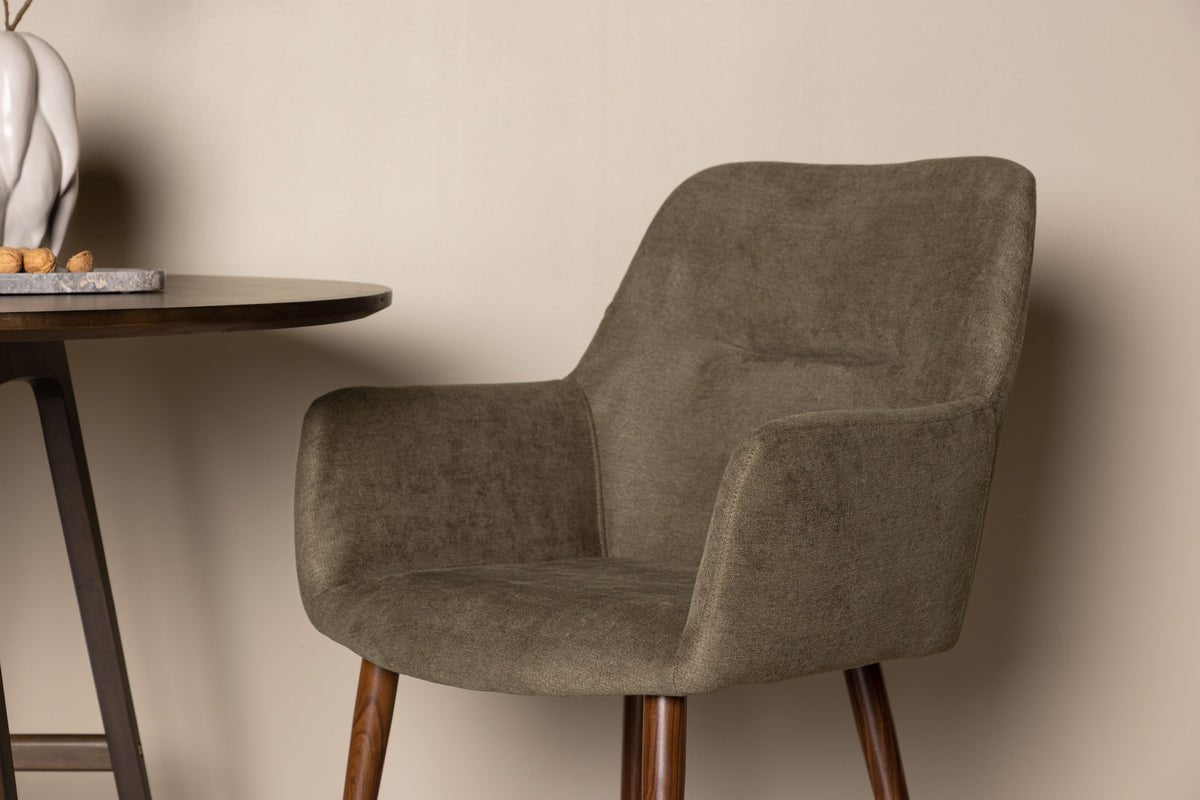 2-piece set - Future chair with legs in modern walnut brown