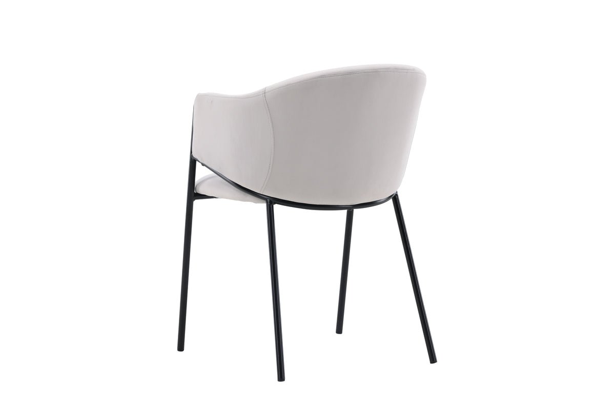 2er Set - Stuhl Calyra mit hellgrauem Samtstoff