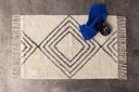 Badematt Ubud - am schwaarz-wäisse Design aus absorbéierender Baumwoll