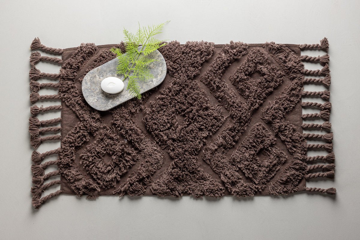 Bath Mat Savia – 100% Cotton in Dark Gray or Brown