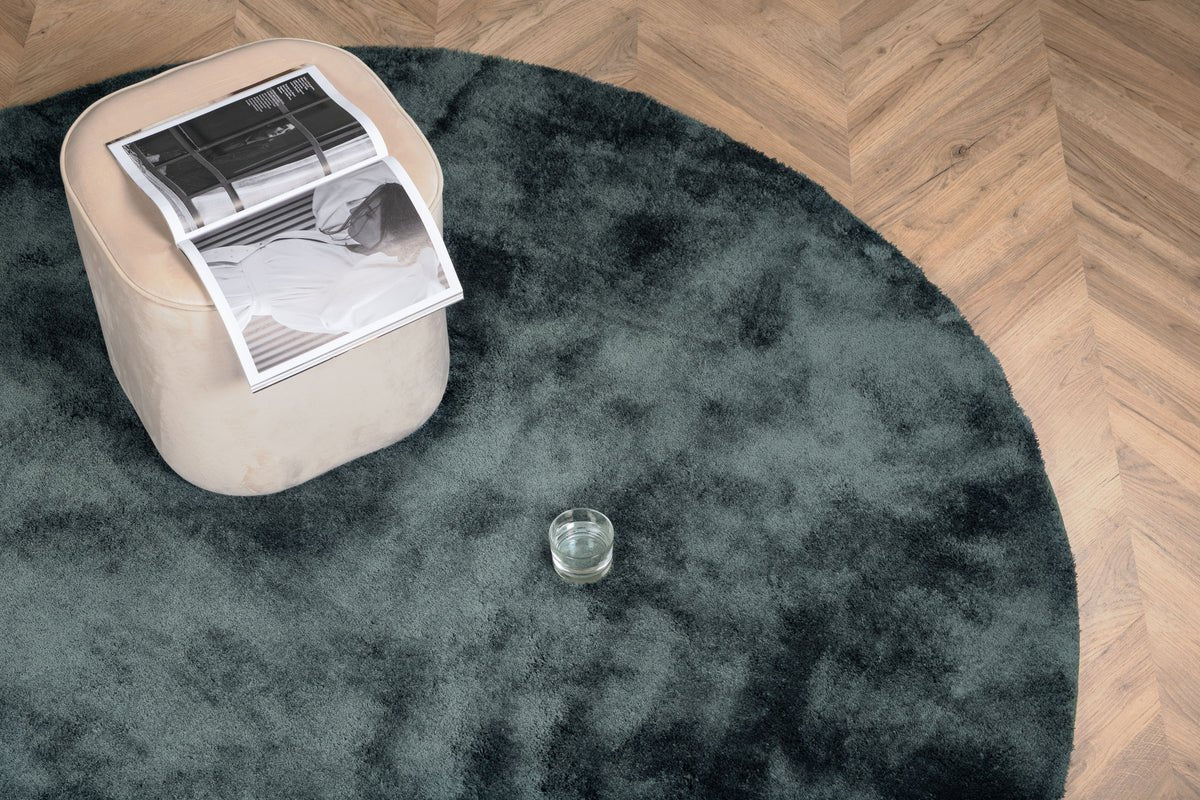 Tapis Vasia – rond avec effet brillant en polyester