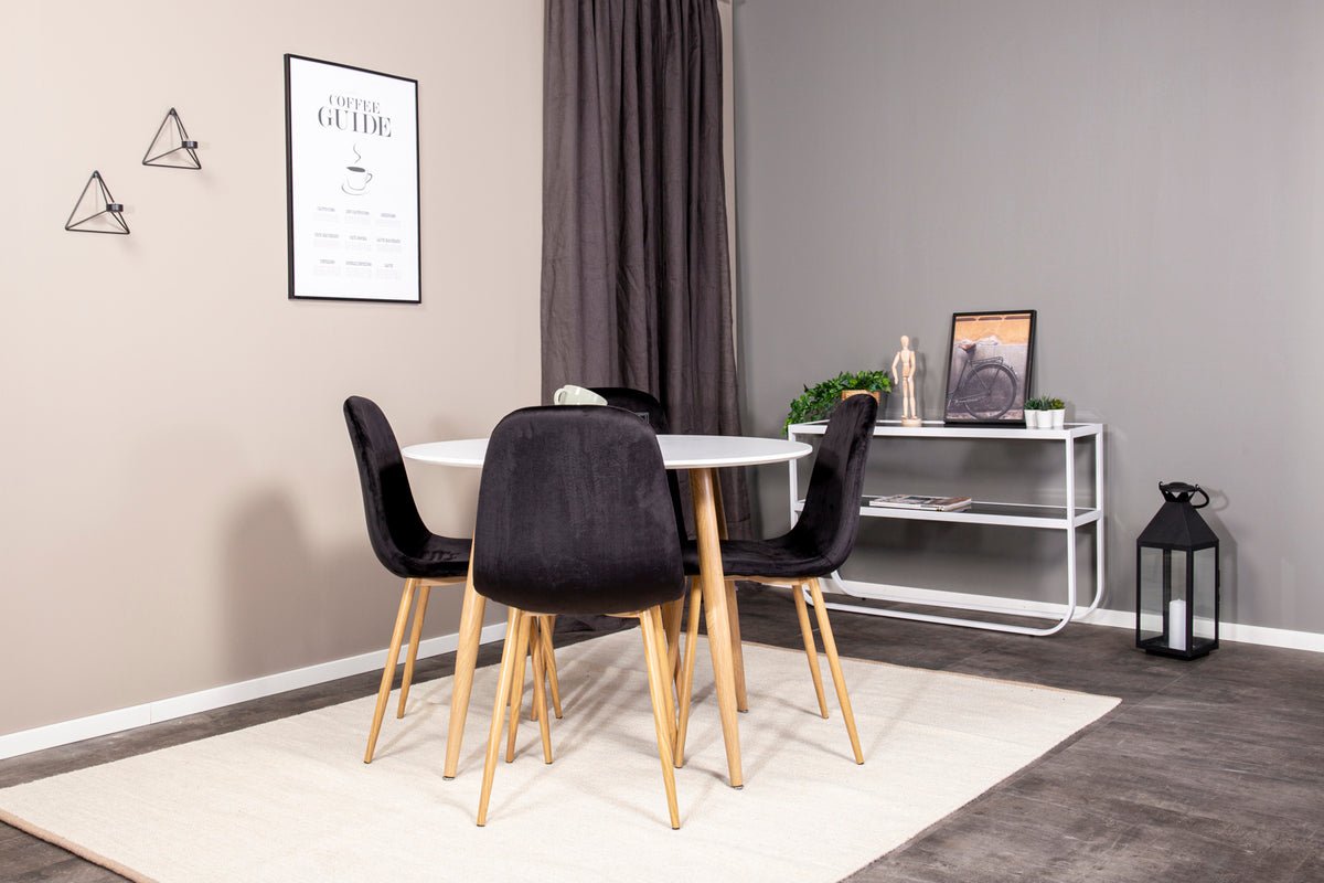 Beistelltisch Tiana – an Schwaarz oder Wäiss mat Glasplack