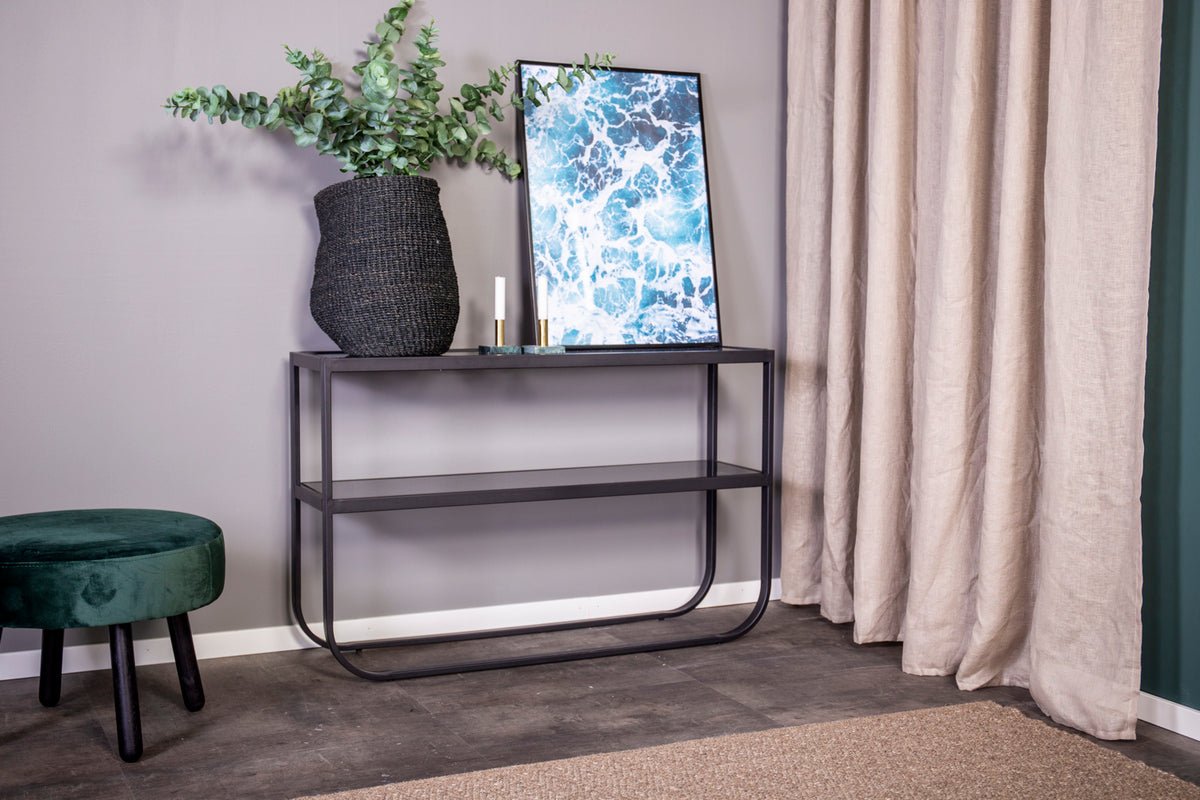 Beistelltisch Tiana – an Schwaarz oder Wäiss mat Glasplack