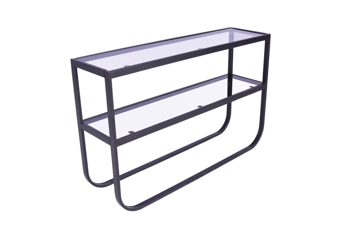 Beistelltisch Tiana – an Schwaarz oder Wäiss mat Glasplack