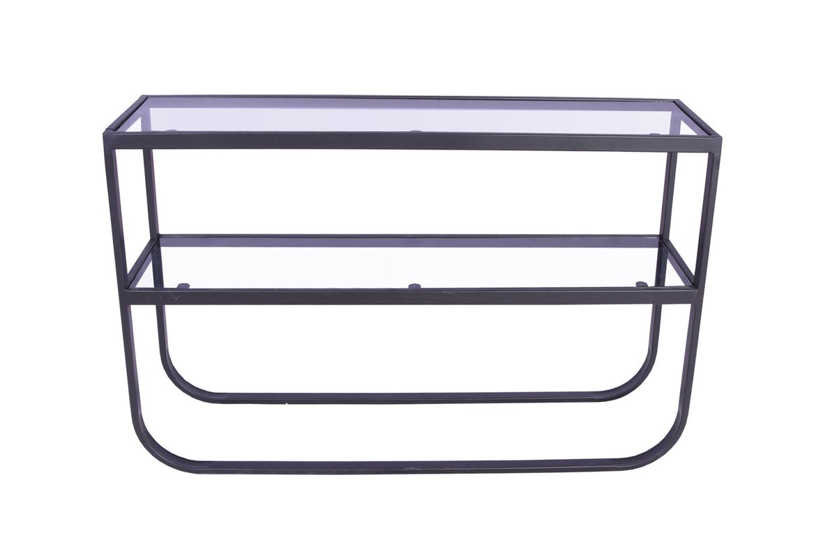 Beistelltisch Tiana – an Schwaarz oder Wäiss mat Glasplack