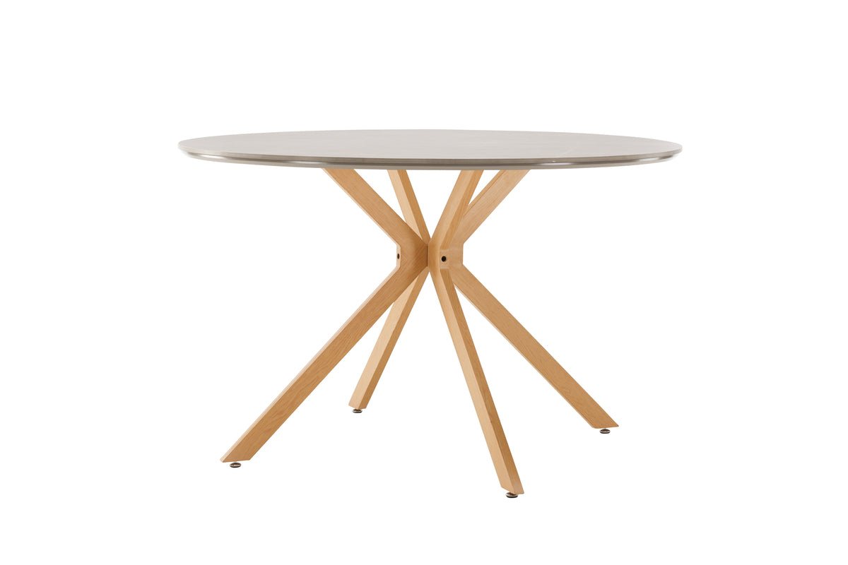Dining table Tahiri – a round dining table with luxurious character and natural elegance