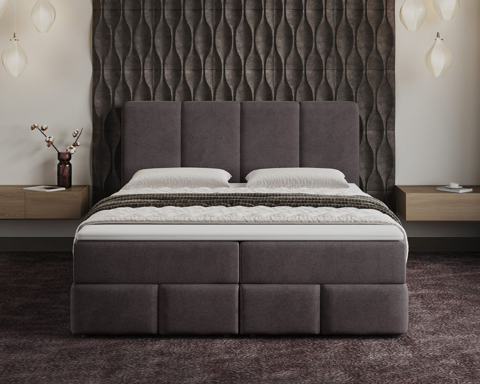 Lit boxspring Venedig Velours avec rangement