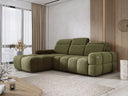 Designer-Ecksofa Arosa mat elektrescher Schloffunktioun am Bouclé