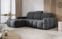 Designer-Ecksofa Arosa mat elektrescher Schloffunktioun am Bouclé
