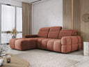 Designer-Ecksofa Arosa mat elektrescher Schloffunktioun am Bouclé
