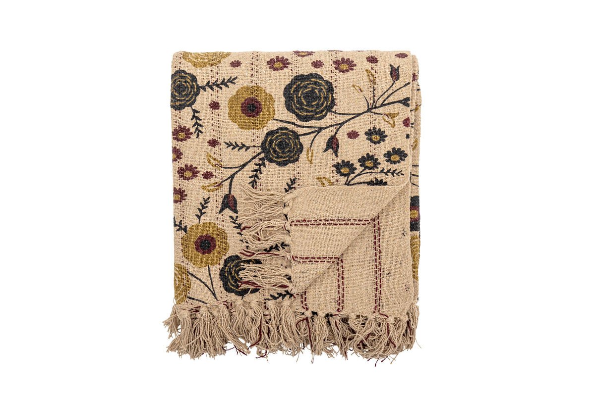 Tagesdëck Fiora – recycléiert Kotteng mat florale Muster