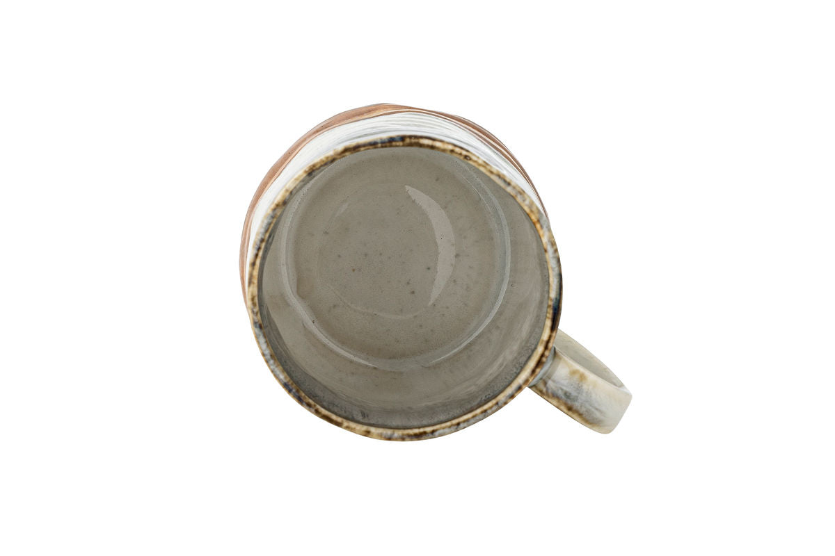 Avena Mug Set – Reactive Glaze with Vertical Texture (Set of 4)