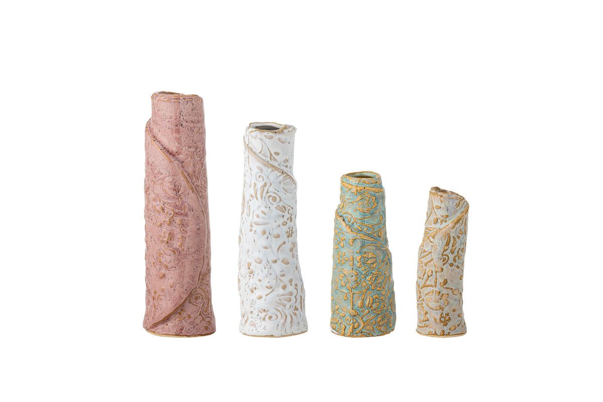 Vas „Tavik“ – Steingutt mat reaktiver Glasur (4er-Set)