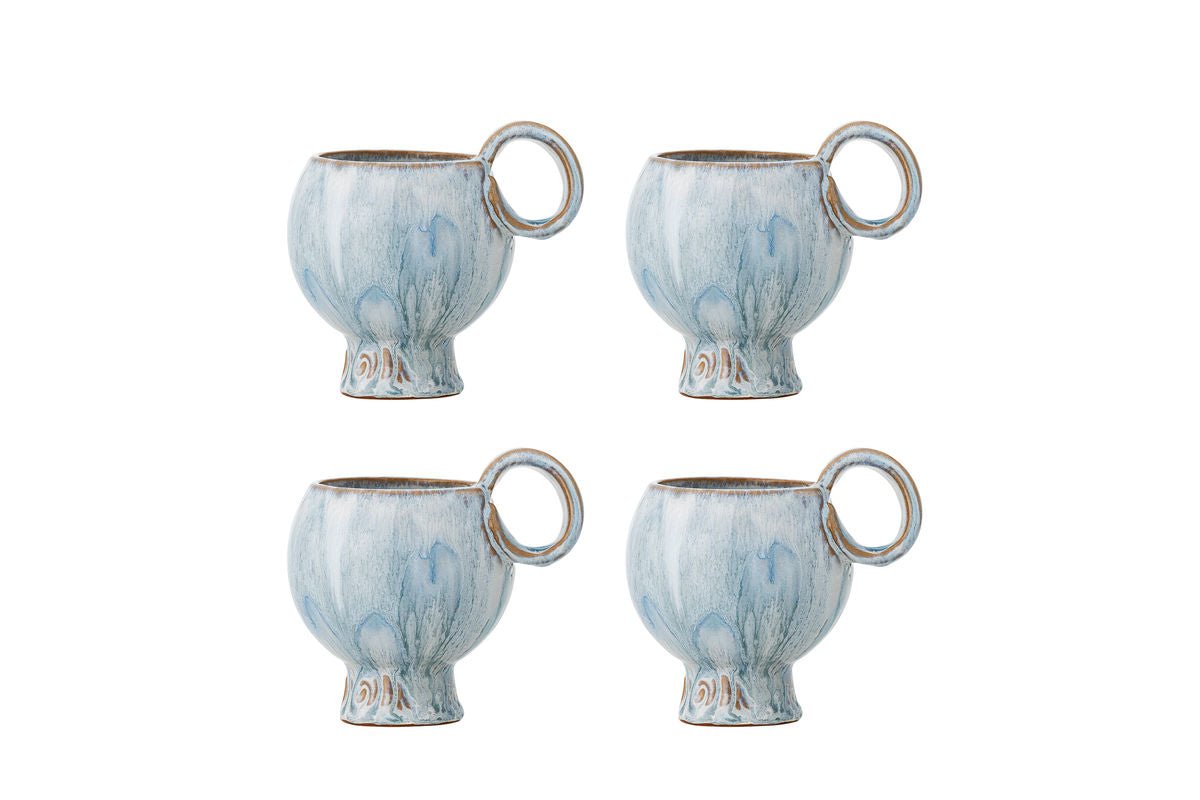 Haldin Cup Set – Blue Stoneware (4-piece)
