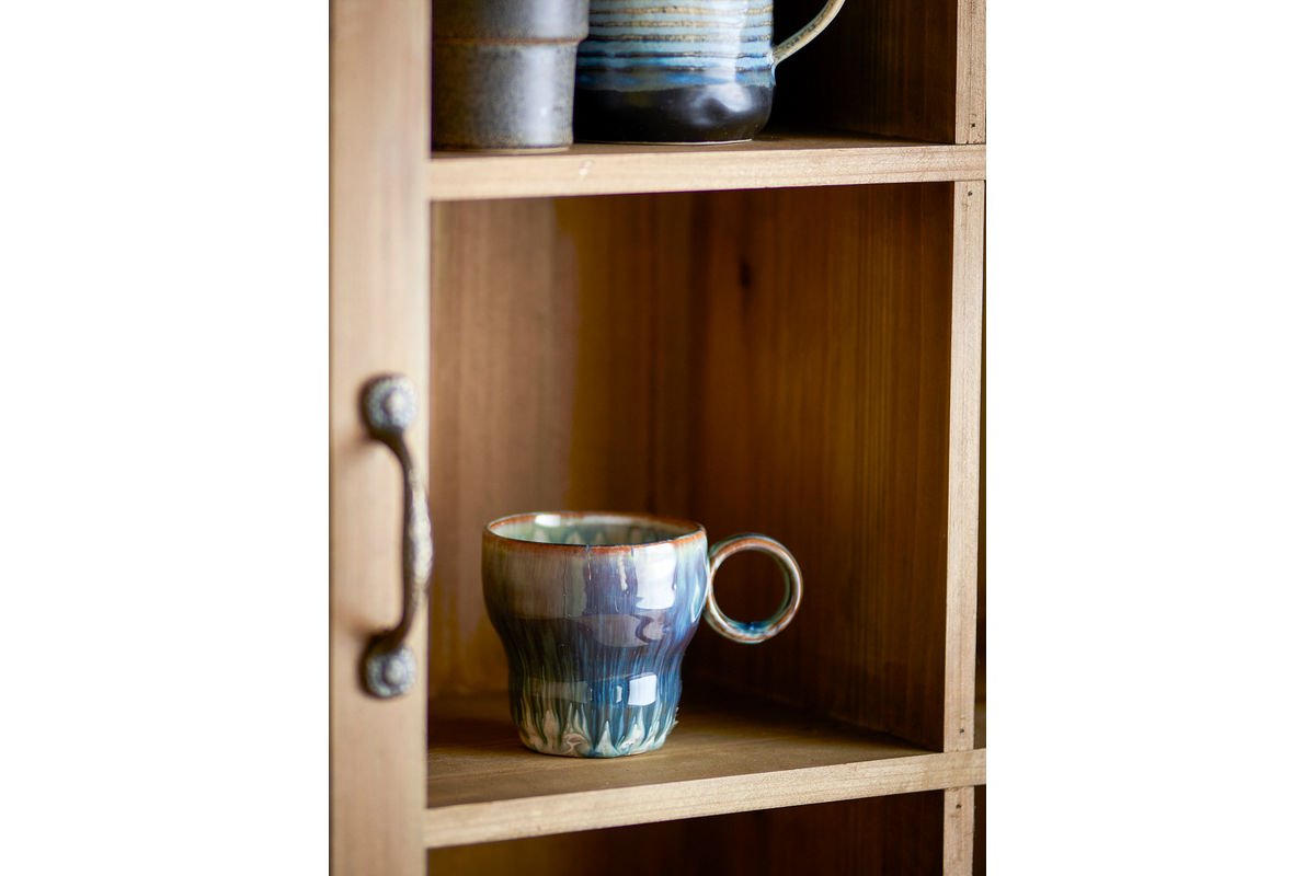 Becher-Set Ravéa – Blaues Steingut (4-teilig)