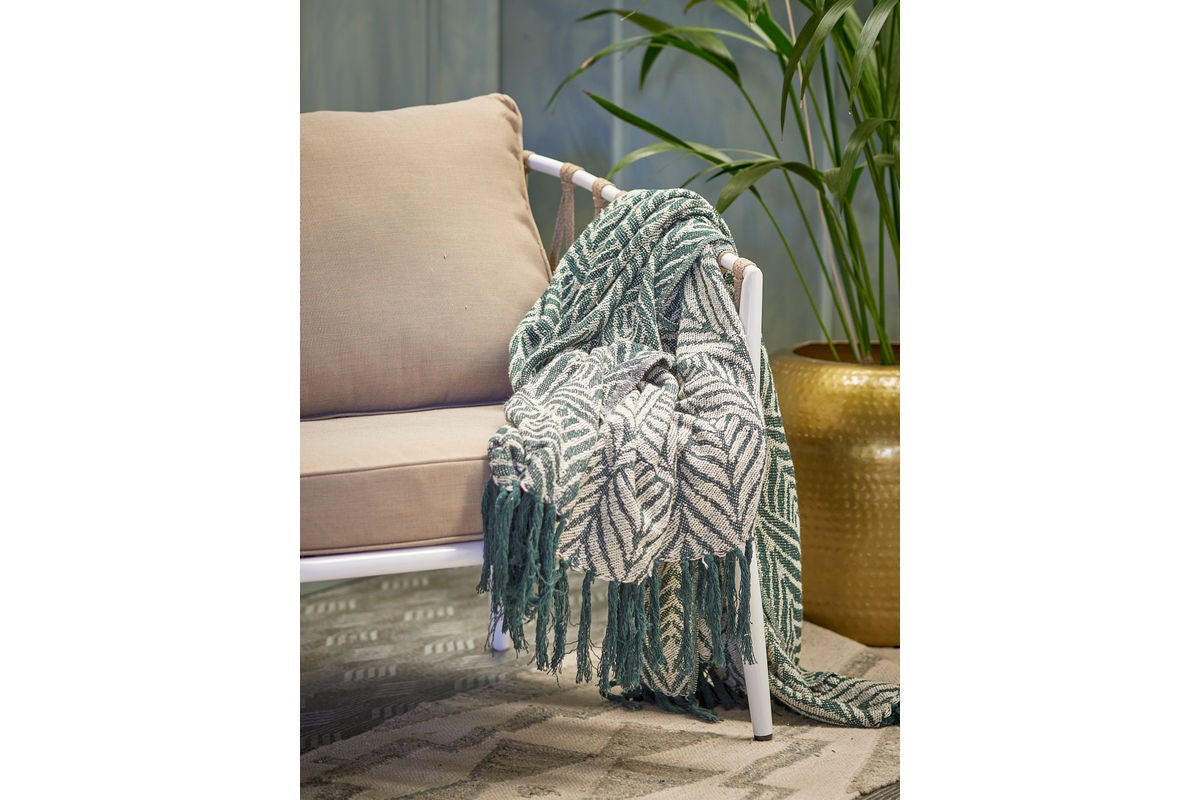 Tagesdëck Verdea – recycléiert Kotteng mat Blatmotiv