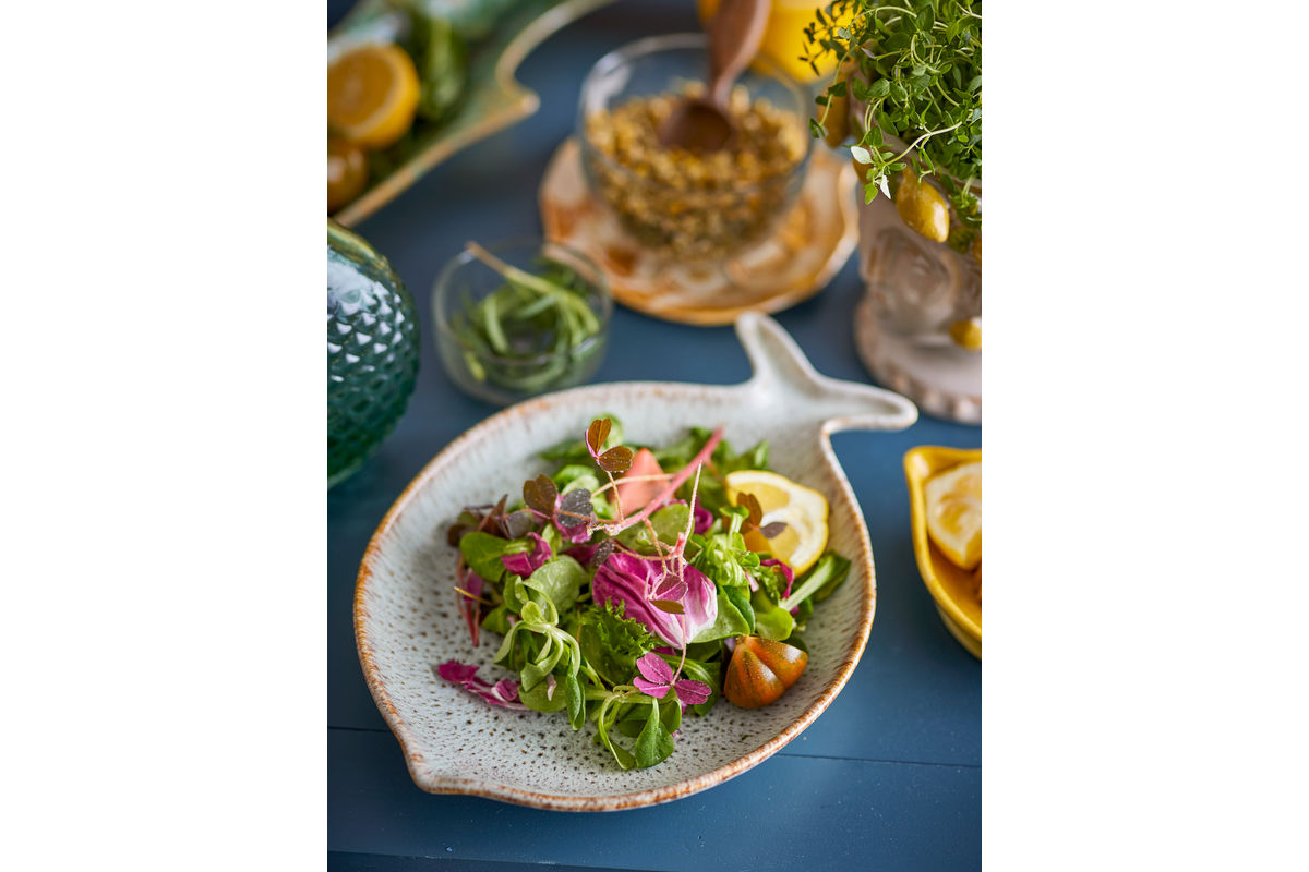 Plateau de service Marina – Grès en forme de poisson