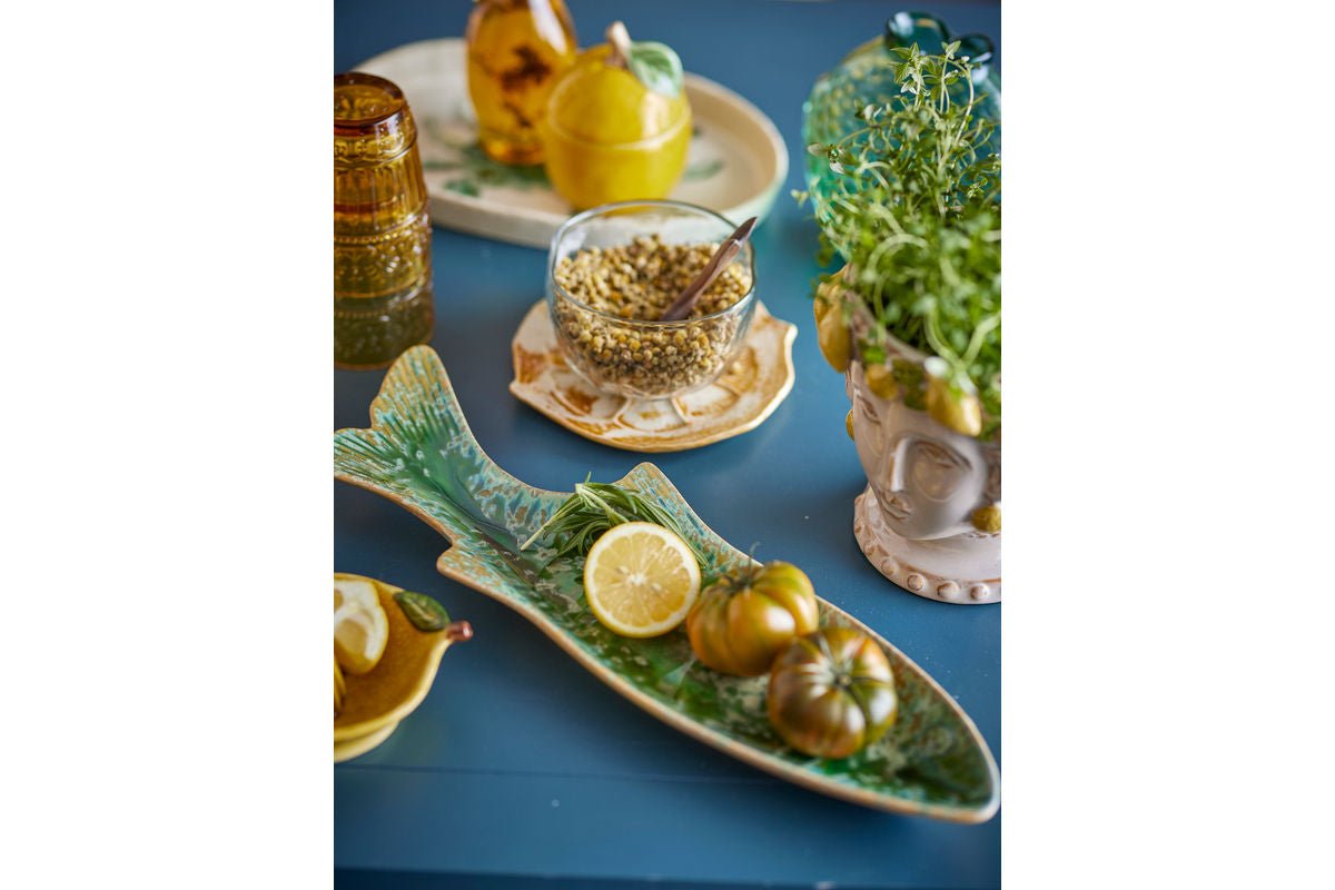 Servierplack Eirun - aus Steingut hiergestallt - Fëschform