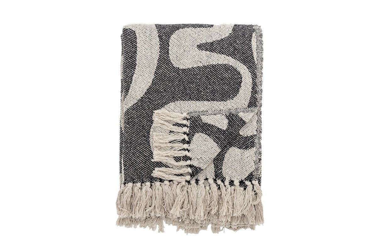 Plaid Maris - Noir, en coton recyclé