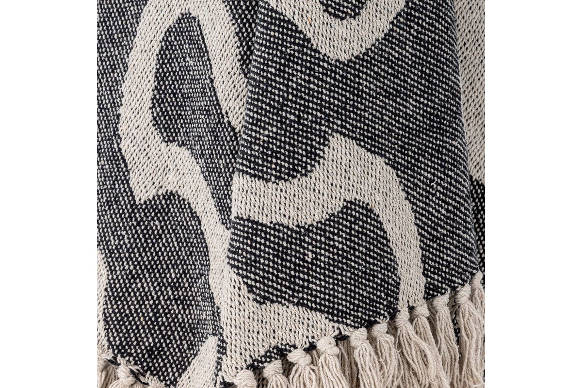 Plaid Maris - Noir, en coton recyclé