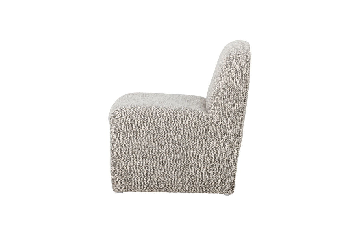 Chaise enfant « Noah » – Gris, rembourrée avec revêtement en tissu