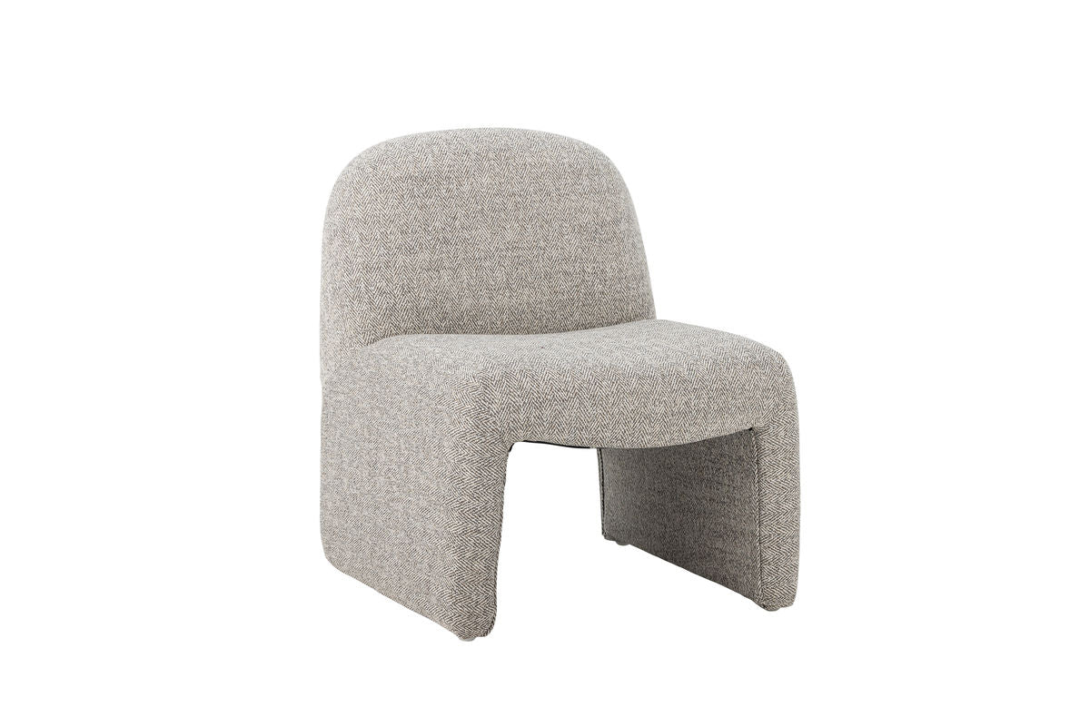 Chaise enfant « Noah » – Gris, rembourrée avec revêtement en tissu