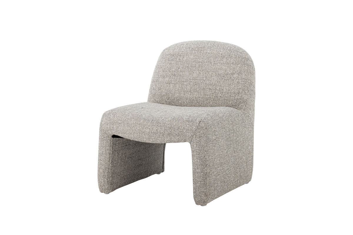 Chaise enfant « Noah » – Gris, rembourrée avec revêtement en tissu