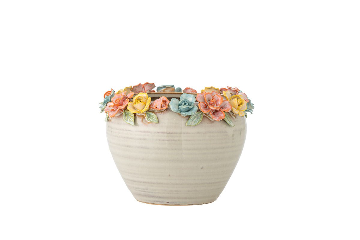 Blumentopf „Florena“ – Buntes Steingut