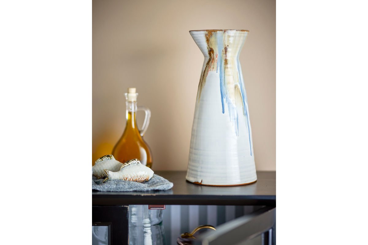 Krug Auris – Grès avec glaçure réactive en Bleu et or